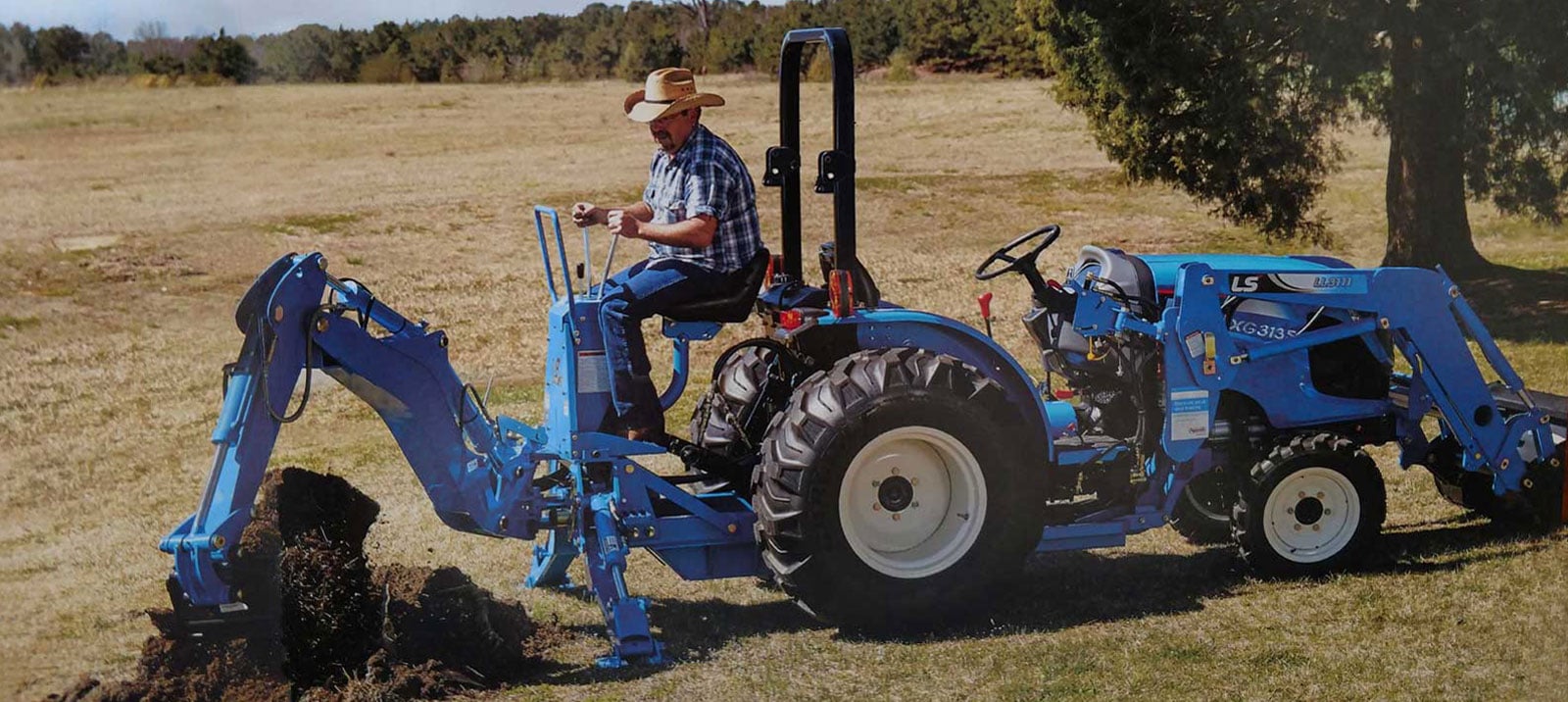 Digging with a tractor